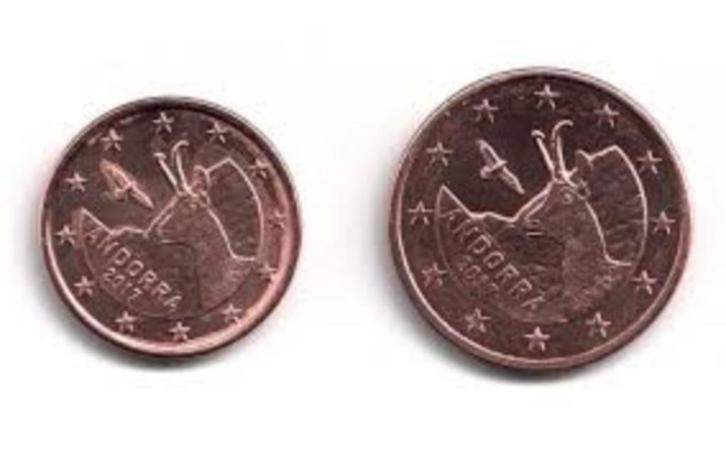 1 en 2 Eurocent Andorra 2017 - UNC, Postzegels en Munten, Munten | Europa | Euromunten, Setje, Overige waardes, Overige landen