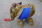 Veelkleurige decoratieve olifant van stof, Ophalen of Verzenden, Zo goed als nieuw