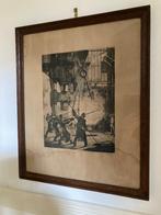 Ets van Willy Nus ( 1893-1942) Staalfabriek hoogoven Berlijn, Antiek en Kunst, Kunst | Schilderijen | Klassiek, Ophalen of Verzenden
