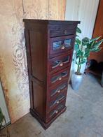 Klassieke ladenkast, apothekerskast, archiefkast met ruitjes, 5 laden of meer, Ophalen of Verzenden, Zo goed als nieuw, Minder dan 100 cm
