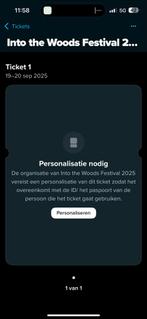 ZATERDAG TICKET TE KOOP, Tickets en Kaartjes, Evenementen en Festivals, Eén persoon