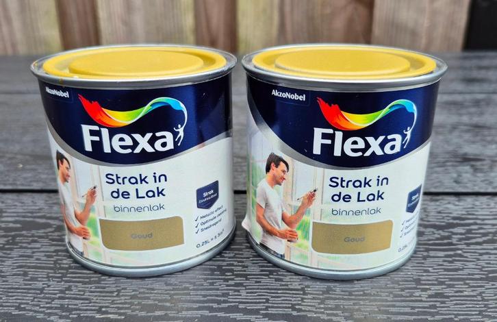 Flexa -Strak in de Lak - binnenlak - zijdeglans goud -250 ml, Doe-het-zelf en Verbouw, Verf, Beits en Lak, Nieuw, Lak, Minder dan 5 liter