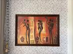 Afrikaanse Stijl Schilderij 120x80, Antiek en Kunst, Kunst | Schilderijen | Modern, Ophalen of Verzenden