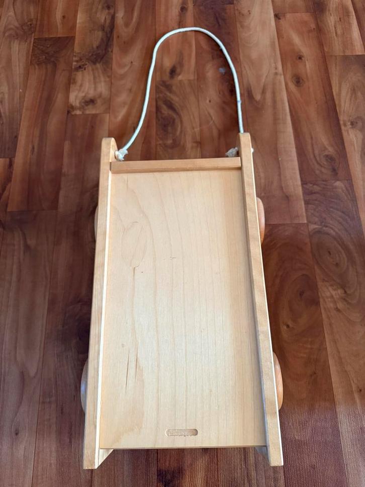 Blank houten blokkendoos op wielen met trekkoord, 89 blokken, Kinderen en Baby's, Speelgoed | Houten speelgoed, Nieuw, Ophalen of Verzenden