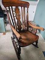 Antieke houten schommelstoel, Huis en Inrichting, Stoelen, Gebruikt, Bruin, Eén, Hout