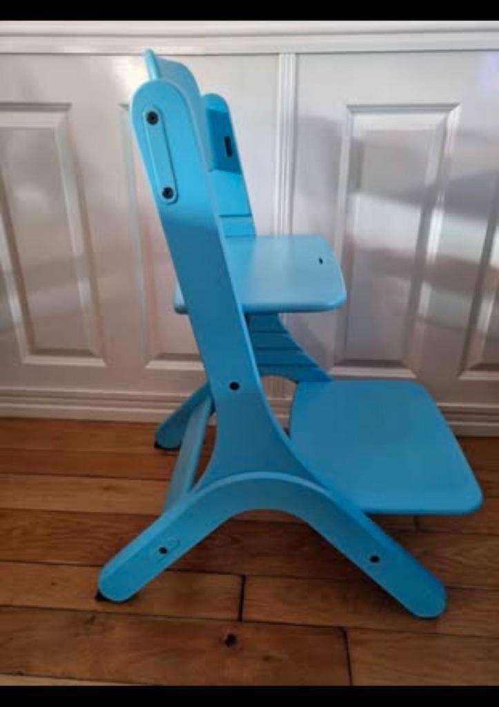 Blauwe Meegroeistoel / Kinderstoel, Kinderen en Baby's, Kinderstoelen, Gebruikt, Meegroeistoel, Ophalen of Verzenden