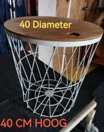 Leuke draad mand met deksel, Huis en Inrichting, Tafels | Bijzettafels, Minder dan 55 cm, Rond, Zo goed als nieuw, Ophalen