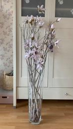 Vaas met roze bloemen en takken, Ophalen, Overige kleuren, 75 cm of meer, Glas