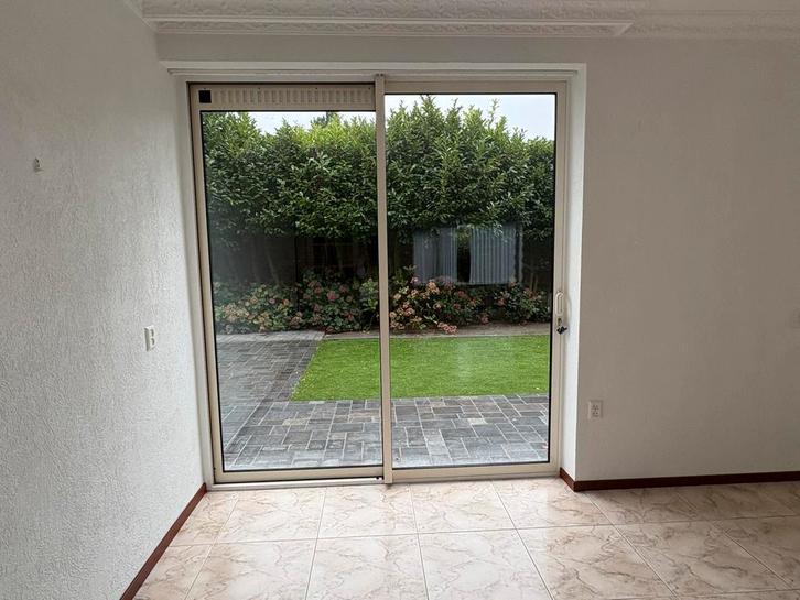 Glazen schuifpui naar tuin, Doe-het-zelf en Verbouw, Deuren en Horren, Gebruikt, Buitendeur, 200 tot 215 cm, 80 tot 100 cm, Glas