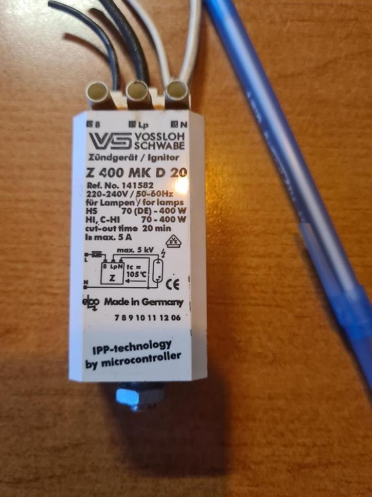 Vossloh Z400 MK D20 Elektronische bovenontsteker voor Lampen, Doe-het-zelf en Verbouw, Elektra en Kabels, Zo goed als nieuw, Overige typen