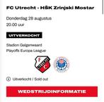 Ticket fc utrecht - zrinskki mostar europa league, Tickets en Kaartjes, Eén persoon