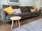 Donker groene vierzits (4) bank. Suede fluwele look., Antiek en Kunst, Ophalen