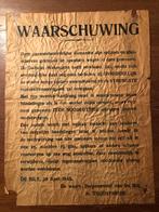 De Bilt 20 April 1945. Aanplakbiljet: WAARSCHUWING. Onver-, Verzenden, Overige soorten, Nederland, Foto of Poster