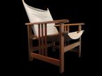 Schitterende vintage Scandinavisch design safari fauteuil, Ophalen, Gebruikt, 75 tot 100 cm, Stof