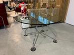Tecno Nomos Foster glazen tafel, 120cm, 2x, Gebruikt, Verzenden, Design, Rond