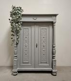 OPRUIMING Antieke grijze meidenkast vintage linnenkast kast, Ophalen of Verzenden