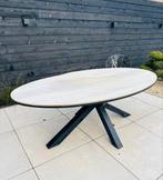 Ovale tuintafel 220x115 - Stijlvol en  ruim, Tuin en Terras, Ophalen, Gebruikt, Ovaal, Hout