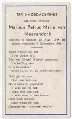 Marinus P.M. van Meerendonk 1944-1944 Fijnaart, 6 weken, Verzenden, Bidprentje