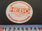 sticker Emmen Nu ook speelgoed bij warenhuis HEBO, Ophalen, Zo goed als nieuw