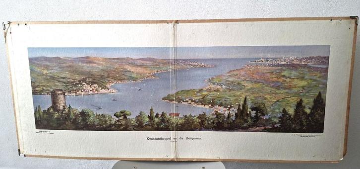 vintage schoolplaat Istanbul Konstantinopel en de Bosporus, Antiek en Kunst, Antiek | Schoolplaten, Stad- en Dorpsgezichten, Ophalen of Verzenden