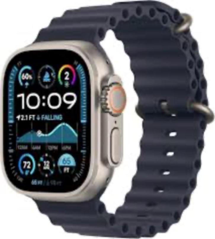 Apple Watch Ultra 2 - 49 mm Titanium + Extra Band, Sieraden, Tassen en Uiterlijk, Smartwatches, Zo goed als nieuw, iOS, Zilver