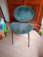 Groene Velours Eetkamerstoel, Huis en Inrichting, Stoelen, Ophalen, Gebruikt, Overige kleuren, Metaal