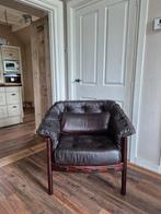 Prachtige leren stoel Zweeds design, jaren 60, Sven Ellekaer, Huis en Inrichting, Fauteuils, Ophalen, Gebruikt