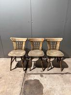 Vintage Houten Barstoelen - Set van 3, Ophalen, Gebruikt, Hout, Drie