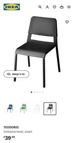 Ikea Teodores stoelen zwart, 7x, twee dagen gebruikt., Vijf, Zes of meer stoelen, Ophalen of Verzenden, Zo goed als nieuw, Zwart