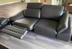 Zwart lederen 2 zits bank met 2x relaxfunctie / relaxbank, Ophalen, Gebruikt, 150 tot 200 cm, Tweepersoons