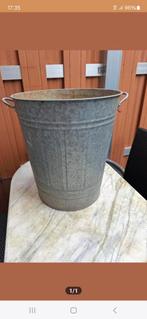 Grote hoge zinken emmer, Tuin en Terras, Bloembakken en Plantenbakken, Ophalen, Minder dan 60 cm, Rond, Zo goed als nieuw