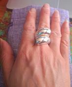 Stoere zilveren ring (925) verstelbaar, Ophalen of Verzenden, Zo goed als nieuw, Dame of Heer, Zilver