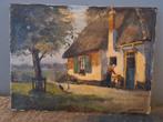 Olieverf Schilderij met Boerderij, Antiek en Kunst, Kunst | Schilderijen | Klassiek, Ophalen