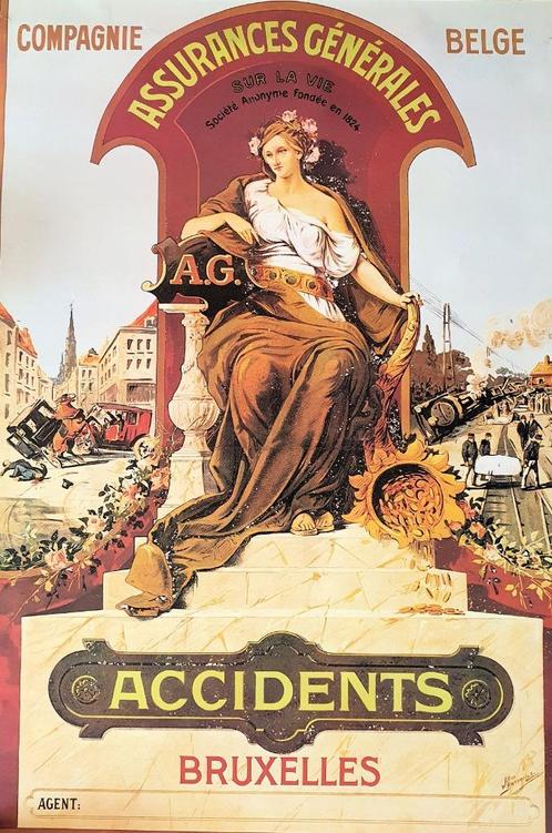 Assurances Generales poster, Verzamelen, Posters, Zo goed als nieuw, Overige onderwerpen, Deurposter of groter, Rechthoekig Staand