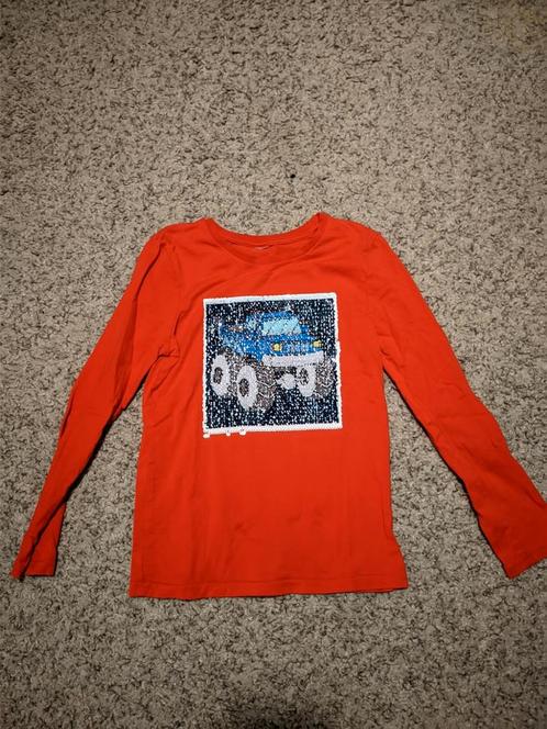 Longsleeve met pailletten maat 122/128, Kinderen en Baby's, Kinderkleding | Maat 128, Zo goed als nieuw, Jongen, Shirt of Longsleeve