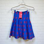 NWT Just Dai Rok Maat XS Mini Blauw Rood Kusjes Patroon, Jd, Jd, Just Dai, Zo goed als nieuw