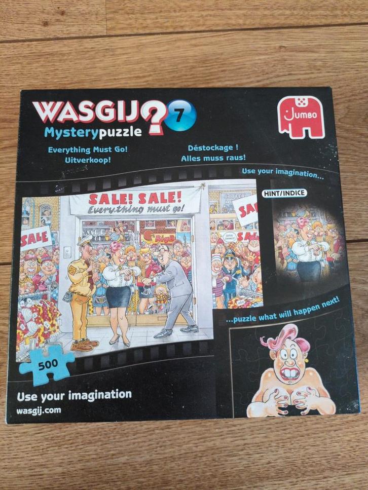Wasgij Mystery 7 - Alles Moet Weg! - 500 Stukjes, Hobby en Vrije tijd, Denksport en Puzzels, Gebruikt, Legpuzzel, 500 t/m 1500 stukjes