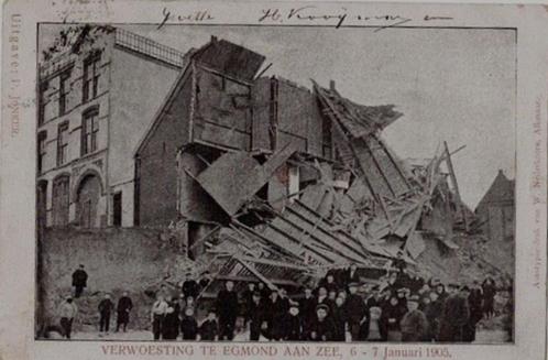 Egmond aan Zee, 7-1-1905 Verwoesting, Verzamelen, Ansichtkaarten | Nederland, Gelopen, Noord-Holland, Voor 1920, Verzenden