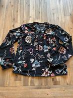 Zwarte blouse met bloemen mt 36 jacqueline de Yong, Zwart, Ophalen of Verzenden, Zo goed als nieuw, Maat 36 (S)