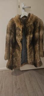 Originele Echt Pelz Wolvenbont Jas – Vintage – Maat 38, Kleding | Dames, Jassen | Zomer, Maat 38/40 (M), Bruin, Ophalen of Verzenden