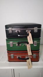 K585 VINTAGE  stewardess koffer  van geperst karton bruin, Sieraden, Tassen en Uiterlijk, Overige materialen, Gebruikt, Onbekend