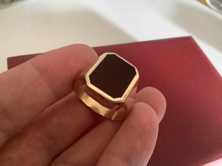 Prachtige antieke Gouden ring edelsteen Carneool 14 k goud, Sieraden, Tassen en Uiterlijk, Ringen, Zo goed als nieuw, Heer, 20 of groter