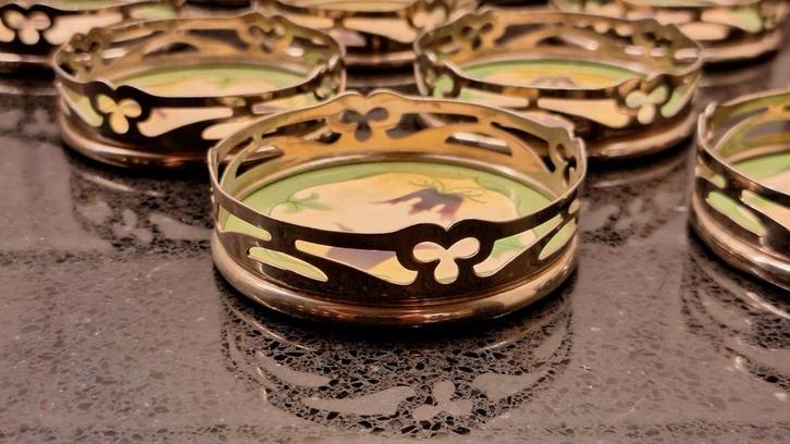 12 Art Deco onderzetters, Gebrüder Mehner, Antiek en Kunst, Antiek | Overige Antiek, Ophalen of Verzenden