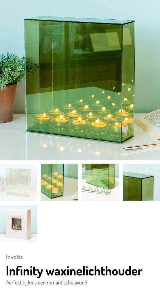 Invotis Infinity Waxinelichthouder - nieuw in verpakking, Huis en Inrichting, Woonaccessoires | Kandelaars en Kaarsen, Nieuw, Kandelaar