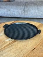 Le Creuset Grillplaat Rond 32 cm – Glans Zwart, Ophalen of Verzenden, Nieuw, Gietijzer, Koekenpan of Braadpan