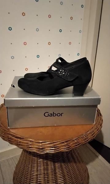 Gabor, blauw suède schoen met bandje,  maat H 6. beschikbaar voor biedingen