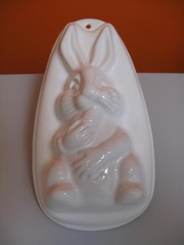 vintage keramische wanddecoratie bakvorm puddingvorm konijn beschikbaar voor biedingen