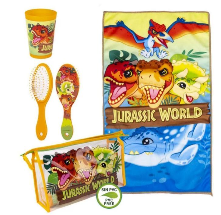 Dinosaurus Toilettas Gevuld - 4 Delig - Jurassic World, Sieraden, Tassen en Uiterlijk, Toilettassen, Nieuw, Jongen, Ophalen of Verzenden