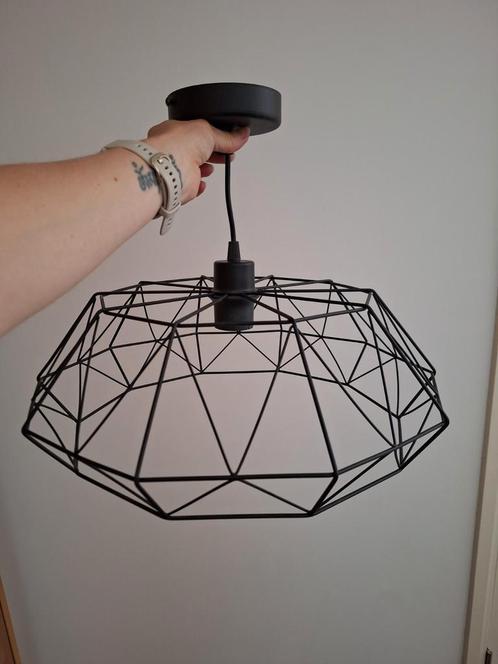 Industriële hanglamp diameter 45 cm - staal - zwart, Huis en Inrichting, Lampen | Hanglampen, Zo goed als nieuw, Minder dan 50 cm