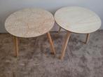 Set van 2 Bijzettafels met Mandala Design, Gebruikt, Bohemian, 55 tot 75 cm, Ovaal